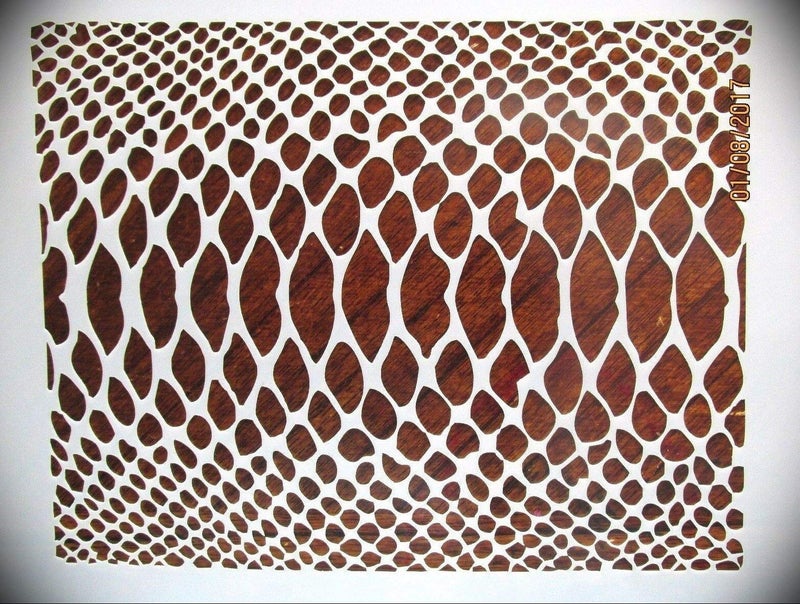 Rubstamper Snake Skin Camo Logo Stencil Reusable 10 mm Mylar Laser Cut Stencil Arts and Crafts Material Scrapbooking for Airbrush Painting Drawing - Image 1